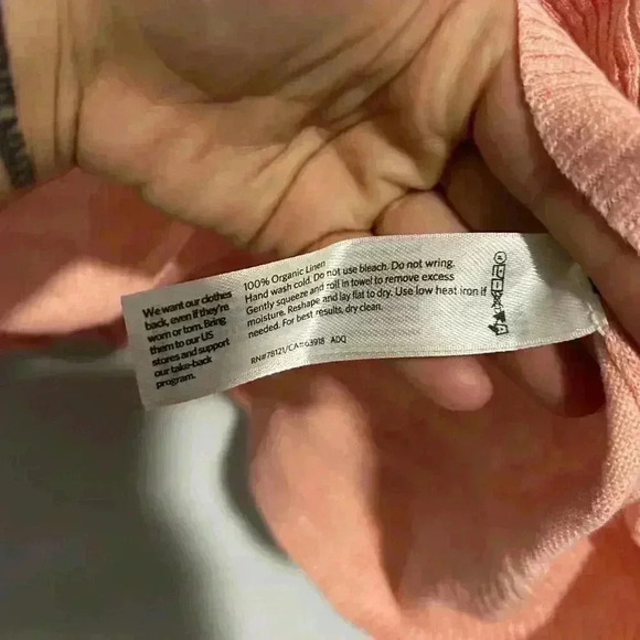 Eileen Fisher Melange Organic  Linen V-Neck Box Sweater Top Size Small Pink - Picture 4 of 5